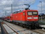 Wieder einmal sprang eine 112 fr einen ausgefallenen Flirt ein.Am 05.Juli 2011 war es die Rostocker 112 118 die den RE 13006 von Sassnitz nach Rostock schob und in Bergen/Rgen hielt.