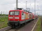 112 138 mit einem RE nach Halle Saale HBF am 24.06.2013 im Bahnhof von Magdeburg HBF