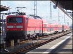 E-Lok 112 118 in Rostock am Hauptbahnhof am 11.02.2014