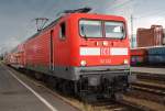 Hier 112 122 mit einer RB49 (RB28753) von Cottbus nach Falkenberg(Elster), dieser Zug stand am 11.7.2014 in Cottbus.