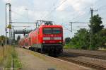 112 174 [Unt|LD X|06.08.14] mit der RB40 (RB 17921) von Braunschweig Hbf nach Burg(Magdeburg), bei der Einfahrt in Niederndodeleben. 08.08.2014