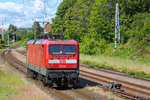 Ausfahrt der Lok 112 106 in Sassnitz Richtung Bergen. - 07.06.2016