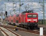 In den Berliner Hbf(tief) fhrt jetzt 114 010-2 mit seinem RE5 (RE 33107) ein. Er kam aus aus Rostock und fhrt ihn weiter nach Lutherstadt Wittenberg. 30.08.2008