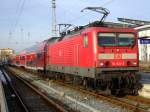 RE5 von Rostock Hbf.nach Lutherstadt Wittenberg kurz nach der bereitstellung im im Rostocker Hbf.(11.01.09)