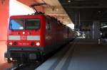 114 032-6 zieht die defekte 112 124-3 und den RE2-Umleiter (RE 28506) nach Berlin Hbf (tief). Der Zug kam mit 15min Versptung in Berlin Sdkreuz an. 01.10.2010