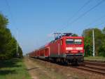 Am Vormittag des 13.05.2013 fhrt 114 026-8 als  182er-Ersatz  mit ihrem RE18173 in Hhe des S-Bahnhofes Berlin-Friedrichshagen Richtung Frankfurt (Oder)! Die Einstze der Loks der Baureihe 114 sowie 143 sind im Raum Berlin/Brandenburg selten geworden! Auf der Linie RE1 werden seit dem letzten Fahrplanwechsel fast ausschlielich Loks der Baureihe 182 eingesetzt!