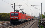 114 017 erreicht mit einer RB nach Dessau am 01.05.16 den Haltepunkt Wittenberg-Piesteritz.