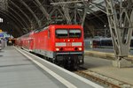 114 032-6 steht am 21.05.16 als RE 13 nach Magdeburg Hbf. abfahrbereit im Leipziger Hbf.