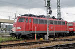 DB Lok 115 293-3 ist beim Badischen Bahnhof abgestellt. Die Aufnahme stammt vom 17.09.2017.