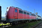 Die Elektrolokomotive 115 114-1 wurde 1957 gebaut und war Anfang September 2021 im Eisenbahnmuseum Koblenz zu sehen.