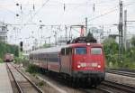 115 302 mit einem Sonderzug am Heimeranplatz. Auf den Zuglaufschildern stand Sonderzug von Ludwigshafen nach Villach. 02.06.2009.