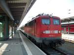 BR 115 114 vor dem Prventionszug im Rostocker Hbf  30.Juni 2009