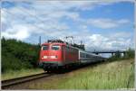 115 332 am 26.07.09 mit dem Urlaubsexpress aus Stralsund nach Rostock in Bentwisch