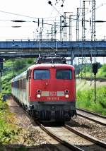 115 509 bringt am 26.06.2010 den Eurocity von Binz nach Stralsund