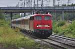 den Eurocity bringt 115 346 am 27.08.2010 vom Ostseebad Binz nach Stralsund, am Schlu luft schon 101 128 mit