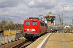 115 198-4 erreicht in wenigen Momenten den Haptbahnhof Halle/S. (10.4.2012).