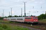 116 261-0 mit Pbz-D 2487 Leipzig Hbf - Mnchen Pasing am Abend des 12.06.2012 bei Grokorbetha. 