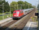 Am Morgen des 19.06.2014 zieht 115 293-3 den Zug von der Abstellgruppe in Singen kommend durch die Haltestelle Fürstenberg nach Konstanz zur Bereitstellung.