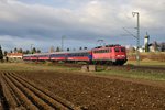 Sonderfahrt auf der KBS 999.7 am 13. April 2013: 115 205 mit Betriebsausflug der Stadtsparkasse Wolfratshausen bei Baierbrunn. 