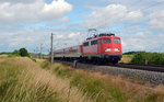 115 293 passiert mit dem PbZ 2467 aus Berlin nach Leipzig am 21.06.16 Zschortau.
