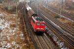 Nahaufnahme von 139 558 bei der Durchfahrt in Bitterfeld am 13.12.08.