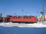 139 557-3 bei der Ausfahrt in Zwickau/Sachs. am 04.12.10.