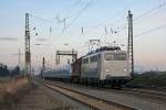 139 558-1  Railadventure  mit einer U-Bahn der MVG bei Brühl am 19.01.2014