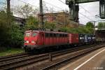 139 285-1 ist mit einen intermodal am 22.04.14 durch hh-harburg gefahren