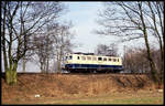 140617 fährt hier am Ortsrand von Hasbergen solo am 11.3.1994 nach Münster
.