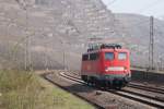 140 450  Railion  als Lz in Winninngen (Mosel).Schnen Gru an den netten Tf ! 06.04.2009