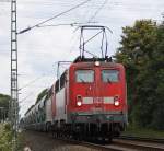 140 816 und 799 mit dem Kalkzug von Oberhausen nach Aachen-West an der ehem. Geilenkirchener Anrufschranke 2.9.09