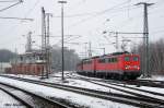 140 843+140 821 mit Kohlependel in Lehrte am 6.2.2010.