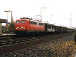 140 043-1 mit einem Gterzug nach Emden auf Bahnhof Salzbergen am 06-11-1999.