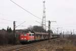 140 810 mit einem Gterzug am 19.2.11 in Ahlten