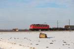 140 535-6 mit einem Gterzug bei bersee. Aufgenommen am 21.1.12.