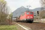 DB 140 838-4 und DB 140 806-1 in Rhndorf am 29.3.2012 