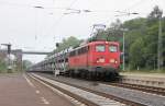 140 070-2 mit Auto-Transport-Zug in Fahrtrichtung Norden. Aufgenommen in Eichenberg am 06.07.2013.