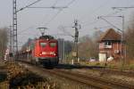 140843 ist am 6.3.2014 um 11.00 Uhr mit einem leeren Autotransport Zug in Westerkappeln Velpe in Richtung Osnabrück unterwegs.