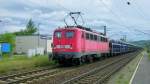 am 16.05.14 zog die 140 569-5 eine langen Autozug voller Citroen durch den Hp Radebeul-Naundorf Richtung Elsterwerda