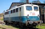 Auch ein Exemplar der Baureihe 140 in ozeanblau-beige vergrert die museal/fahrbereit zu erhaltende Lokomotivenanzahl im Bahnpark Augsburg.
