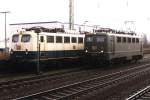 140 234-6 und 141 268-3 auf Bahnhof Rheine am 16-01-2000.