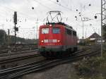 BR 140 036-5 von DB Cargo rangiert in Aachen-West.