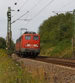 140 169-4 der DB Schenker Rail fhrt am 11.08.2011 kurz vor Unkel solo, Richtung Sden.