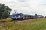 140 761 der evb führte am 01.08.21 einen BLG-Autozug durch Radis Richtung Bitterfeld.