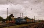 Am 29.05.2014 kam 140 824 mit einem Containerzug aus Richtung Salzwedel nach Stendal und fuhr weiter in Richtung Magdeburg.