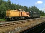 In Pirna stand am 16. Juli 2009 die MTEG Loks 293 022 und 142 001.
