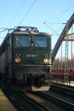 Karfreitag (2.April 2010) sah ich die Lok an der Brcke ber den Peisker bei Dessau mit einem Gterzug am Haken.
