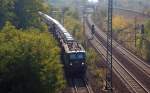 142 001 der MTEG zieht am 17.10.10 den Skoda-Zug durch Holzweiig. Er wurde spter bei Dessau gesehen.