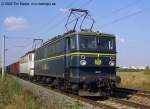 WAB Lok 55 und Lok 56 fahren am 01.09.2005 durch Smmerda.