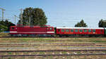 Lok 143 005 mit einer Sonderfahrt des Lausitzer Dampflok Club e.V. von Cottbus nach Binz in Bergen auf Rügen abgestellt. - 24.07.2021
